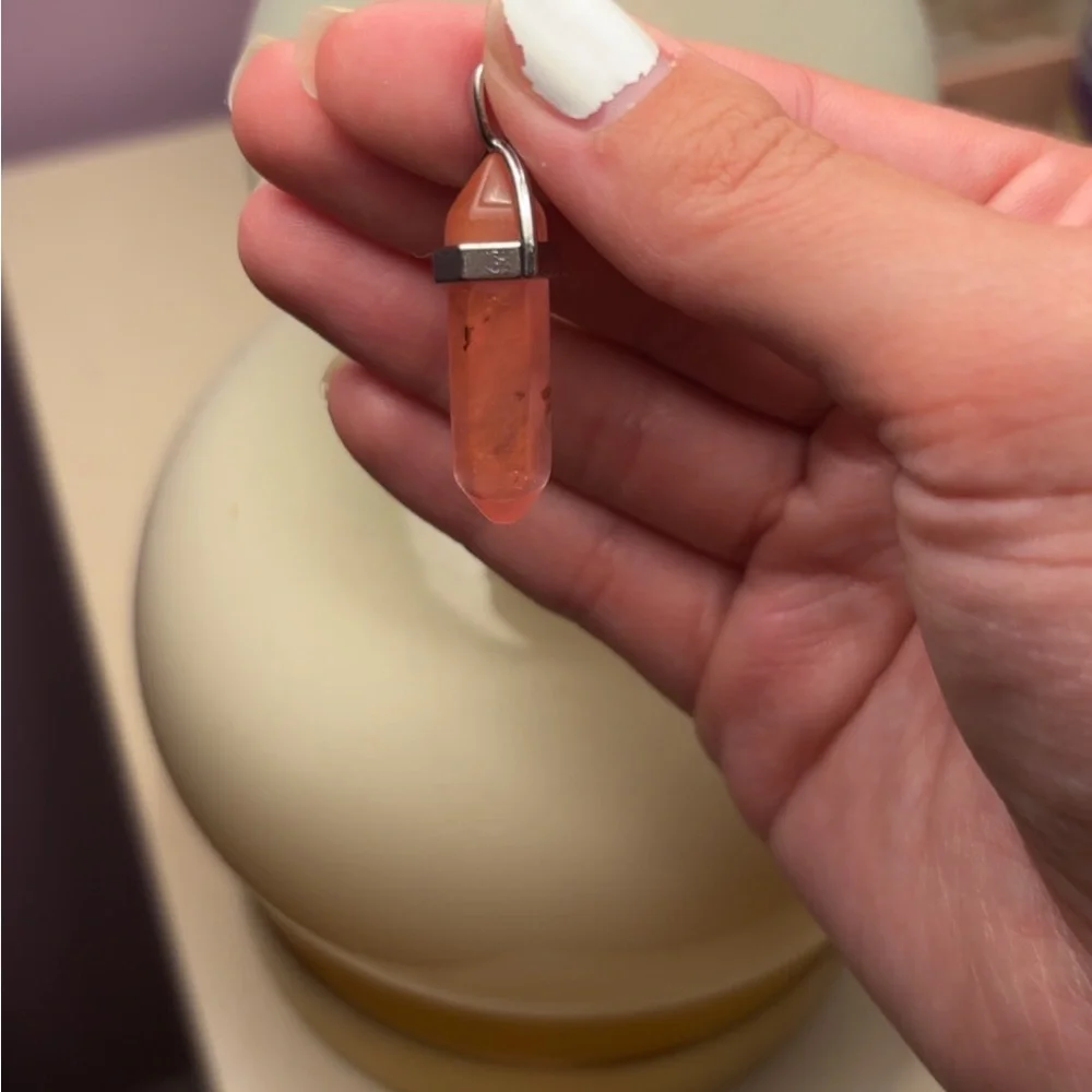 Handmade strawberry quartz necklace - Picture 5 of 5